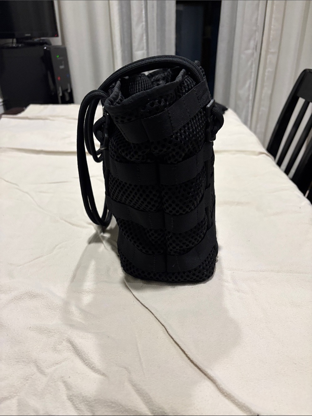 Nike Black Mesh Utility Tote with Rope Handles - Picture 3 of 3